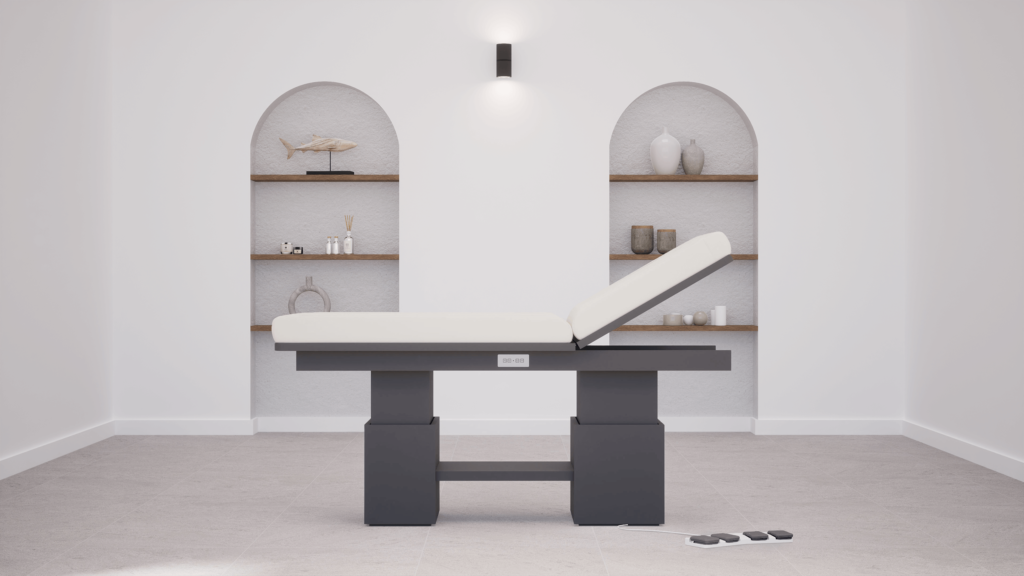 table-de-massage-tetra-genos-pedale-gris-anthracite