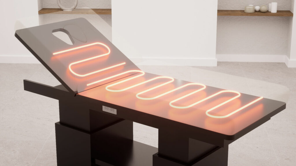 table-de-massage-tetra-genos-systeme-chauffant-noir