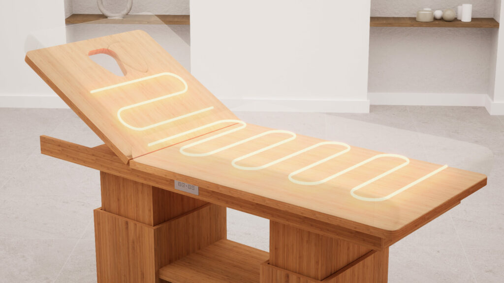 table-de-massage-tetra-genos-systeme-chauffant-bambou