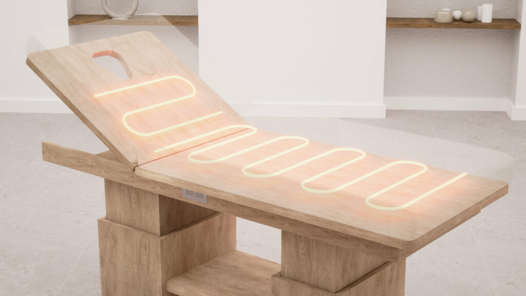 table-de-massage-tetra-genos-systeme-chauffant-chêne-gris