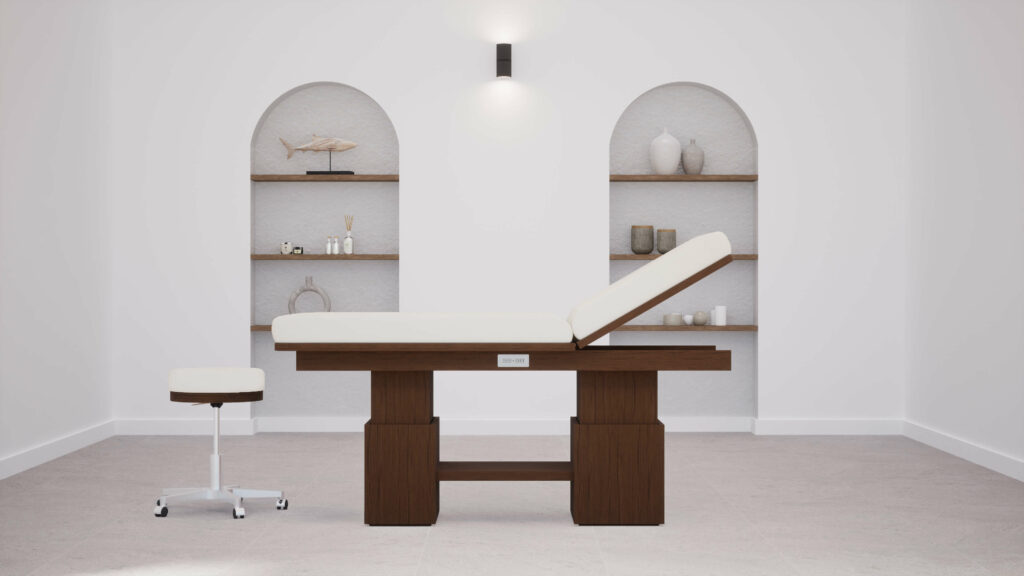 table-de-massage-tetra-genos-tabouret-wenge